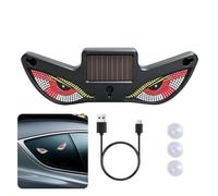 Solar Devil Eyes Light for Car Window Wireless Dynamic Demon Eyes Rechargeable Suction Mount EyesAnimated LED Warning Light for Cars Suvs Trucks Windshield, Type-C Rechargeable (Style A)