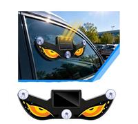 Solar Devils Eyes Light for Windshield, 3 Modes Demon Eye LED Car Window Lights with Light Sensor, Suction Mount Solar/USB Powered for Cars Trucks Windshield Rear/Side Window NightDecoration (Yellow)