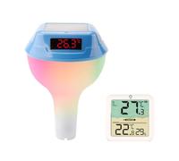 Solar Digital Pool Thermometer with RGB LED Light Floating Water Temperature Monitor for Spa Hot Tub and Pool