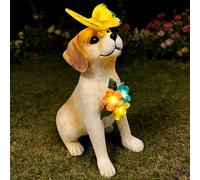 Solar Dog Garden Statues Decor, Outdoor Fairy Dogs Figurines Accessories Decorations with LED Lights Home Patio Balcony Yard Lawn Ornaments, Unique Thanksgiving Gifts for Mom Women Dad Friends