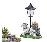 Solar Dog Statue with Lantern - Outdoor Animal Decoration, Collectible Dog Figurine for Lawn, Porch, Patio | Solar Lighted Dog Sculpture, Unique Outdoor Decoration in