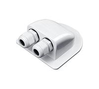 Solar Double Cable Entry Gland, Waterproof Solar Photovoltaic Plastic Bracket Curved Cable Connector ABS Dual Cable Entry Housing for Solar Panels of RV, Caravan Boat