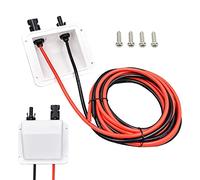 solar Double Cable Entry Housing with 10Ft 10AWG Extension Cable and Socket for Solar Project Air Conditioner RV Caravan Boat, 6mm²