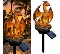 Solar Dragon Lights, Halloween Dragon Solar Garden Light Stake with LED Lights, Gothic Medieval Fantasy Outdoor Decor for Lawn, Backyard, Courtyard, Path, Porch, Patio & Yard Ornament (1PC)