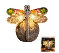 Solar Dragonfly Garden Light Decor, Waterproof Dragonfly Wing Solar Powered Ornament for Outdoor, Warm LED Floral Dragonflies Figurine Lamp,for Patio Lawn Pathway Flower Backyard (1pc)