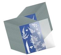 Solar Drawing Paper, 32 Sheets Cyanotype Papers with 1 Sheet Acrylic Plate, Blue Sun Print Paper Kit, Solar Printing Solar Drawing Paper for DIY Craft Projects, Blue, A5
