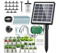 Solar Drip Irrigation Kit with 15 Drippers & 12 Timer Modes, Solar-Powered Automatic Watering for Garden Greenhouse Balcony & Indoor Outdoor Plants, 2200mAh Battery DIY Kit