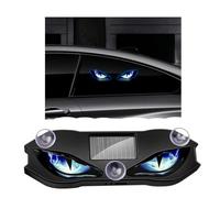 Solar Dynamic Demon Eye LED Warning Light Supports Solar and USB charging Suction cup mount waterproof and wear-resistant Universal fit for SUVs trucks vans RVs and motorcycles (blue)