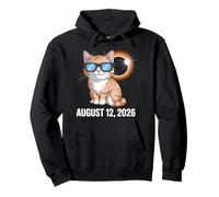 Solar Eclipse 08.12.2026 Cat Wearing Solar Eclipse Glasses Pullover Hoodie