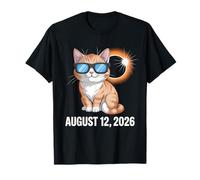 Solar Eclipse 08.12.2026 Cat Wearing Solar Eclipse Glasses T-Shirt