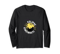 Solar Eclipse 2024 Funny 4.8.24 Solar Eclipse Cincinnati Cat Long Sleeve T-Shirt