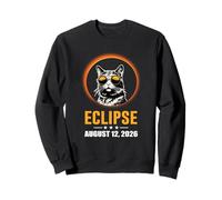 Solar Eclipse 2026 Spain Cat Wearing Solar Eclipse Glasses Sweatshirt