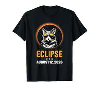 Solar Eclipse 2026 Spain Cat Wearing Solar Eclipse Glasses T-Shirt