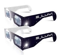 Solar Eclipse Glasses - CE and ISO Certified Safe Shades for Direct Sun Viewing - Made in the USA (2 Pack) by Soluna
