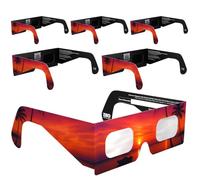 Solar Eclipse Glasses ISO 12312-2 & CE Certified - Safe Solar Viewing for Direct Sun & August 2026 Eclipse | Paper Cardboard Frame, Made in EU | For Kids & Adults | 6 Pack | Palms