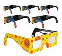 Solar Eclipse Glasses ISO 12312-2 & CE Certified - Safe Solar Viewing for Direct Sun & August 2026 Eclipse | Paper Cardboard Frame, Made in EU | For Kids & Adults | 6 Pack | Fun
