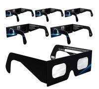 Solar Eclipse Glasses ISO 12312-2 & CE Certified - Safe Solar Viewing for Direct Sun & August 2026 Eclipse | Paper Cardboard Frame, Made in EU | For Kids & Adults | 6 Pack | Orbiter