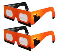 Solar Eclipse Glasses ISO 12312-2 & CE Certified - Safe Solar Viewing for Direct Sun & August 2026 Eclipse | Paper Cardboard Frame, Made in EU | For Kids & Adults | 2 Pack | Bull