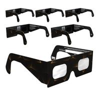 Solar Eclipse Glasses ISO 12312-2 & CE Certified - Safe Solar Viewing for Direct Sun & August 2026 Eclipse | Paper Cardboard Frame, Made in EU | For Kids & Adults | 6 Pack | Goldline