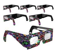 Solar Eclipse Glasses ISO 12312-2 & CE Certified - Safe Solar Viewing for Direct Sun & August 2026 Eclipse | Paper Cardboard Frame, Made in EU | For Kids & Adults | 6 Pack | Neon