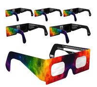 Solar Eclipse Glasses ISO 12312-2 & CE Certified - Safe Solar Viewing for Direct Sun & August 2026 Eclipse | Paper Cardboard Frame, Made in EU | For Kids & Adults | 6 Pack | Colorsplash