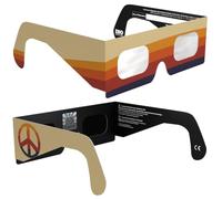 Solar Eclipse Glasses ISO 12312-2 & CE Certified - Safe Solar Viewing for Direct Sun & August 2026 Eclipse | Paper Cardboard Frame, Made in EU | For Kids & Adults | 2 Pack | Peace