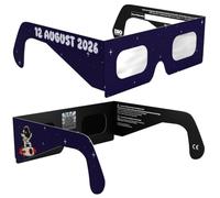 Solar Eclipse Glasses ISO 12312-2 & CE Certified - Safe Solar Viewing for Direct Sun & August 2026 Eclipse | Paper Cardboard Frame, Made in EU | For Kids & Adults | 2 Pack | Rocketrider