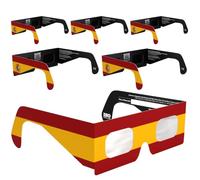 Solar Eclipse Glasses ISO 12312-2 & CE Certified - Safe Solar Viewing for Direct Sun & August 2026 Eclipse | Paper Cardboard Frame, Made in EU | For Kids & Adults | 6 Pack | ES