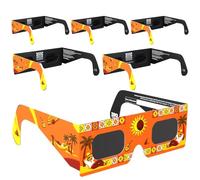 Solar Eclipse Glasses ISO 12312-2 & CE Certified - Safe Solar Viewing for Direct Sun & August 2026 Eclipse | Paper Cardboard Frame, Made in EU | For Kids & Adults | 6 Pack | Fiesta