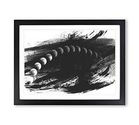 Solar Eclipse Moon Space V1 Modern Framed Wall Art Print, Ready to Hang Picture for Living Room Bedroom Home Office Décor, Black A3 (46 x 34 cm)