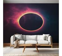 Solar Eclipse Wallpaper for Living Room, Celestial Space Universe Wall Mural for Bedroom 130x80 cm, Non-Woven Photo Wallpaper, Home Decor D&O27