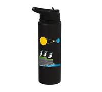 Solar eclipses Illustration Eclipse Glasses Puffin Lover Stainless Steel Insulated Water Bottle