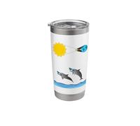 Solar eclipses Lover Funny Dolphins with Eclipse Glasses Stainless Steel Insulated Tumbler
