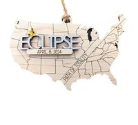 Solar Eclipses Ornament 2024 Totals Solar Eclipses Wood Hangings Pendants Decorations For Wall Tree Car Party Supplies Ornament