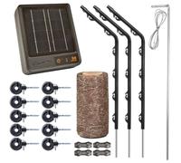 Solar Electric Pond Fence Kit for Heron & Predator Deterrent - Easy Setup - Protect Fish, Koi & Garden Ponds - Includes Solar Energiser with Lithium Battery, Posts, Wire, Insulators, Signs & Connector