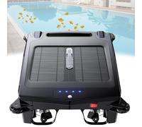 Solar/Electric Robotic Pool Skimmer Cleaner, Automatic Pool Cleaner Robot with Obstacle Avoidance, Daytime & Overnight Continuous Cleaning, 2 Speed Modes