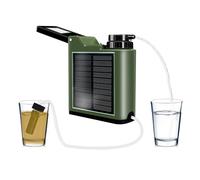 Solar Electric Water Purfier Survival w/ 3W Light, Portable Electric Water Filter Camping Backpacking Hiking Travel Emergency, Water Filtration System Survival, Water Purification Tablets Alternative