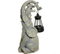 Solar Elephant Lantern Outdoor Waterproof Resin for Decorative Solar | Durable resin material, lightweight design, IP44 waterproof, durable in rain and sun