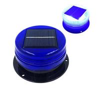 Solar Emergency Flashing Lights, Warning Light Wireless LED Strobe Beacon Amber Lights with Magnetic Base for Car Vehicle Truck (Blue)