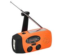 Solar Emergency Hand Crank Weather Radio, Portable Hand Crank Dynamo, AM/FM Bank Alarm Power SOS Radios LED & with Flashligh