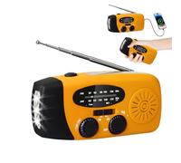 Solar Emergency Hand Crank Weather Radio,Wind up Fm Radio, Portable Battery Operated Fm Radio with SOS Alarm LED Flashlight 2000mAh Smart Phone USB Charger for Outdoor Camping Hiking (Orange)