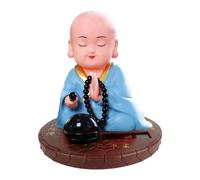 Solar Energy Buddhist Monk Sculpture Dashboard Decoration Ceramic Car Interior Ornament Little Monk Statue Ceramic Little Baby Statue Figurine