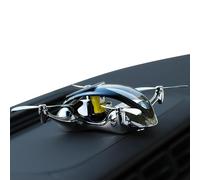 Solar Energy Car Air Freshener - Rotating Helicopter, Polished Aluminum Alloy, Decorative Interior Aromatherapy Ornament | Drones Auto Accessory For Men Women Home Vehicle Dashboard Decor
