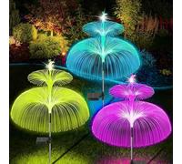 Solar Energy Jellyfish Garden Lighting-3-pack Double Layer Jellyfish Solar Lights, Waterproof Garden Post Lighting for Landscape Path Earthworking, 7 Sinks