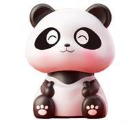 Solar Energy Nodding Panda Ornament for Car and Potted Plants, ABS Construction with Light Activated Movement and Symbolic Meaning (D)