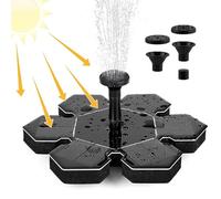 Solar Energy Powered Bird Bath Fountain, Flower-Shaped Six Nozzles, Solar Powered, Outdoor Fountain for Bird Bath, Suitable for the Yard, Backyard, Courtyard, Park, Garden and Patio