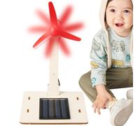 Solar Energy Windmill - 5.91 Inches Educational STEM Toy | Wooden Experiment Kit - DIY Assembly Model Made From Wood Metal Electronic Components 63g Lightweight Solar Powered Craft