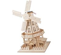 Solar Energy Wood Windmill Model Building Set Educational Science Toy for Students and Enthusiasts Heads on Learning Physics Teaching Aid