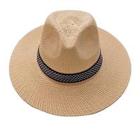 Solar Escape Hats Men’s Or Women's Hat Summer Sun Hat Beach Hat Male Casual Sun Jazz Band Hat Fedora Caps Hat Bucket Hat Father Hat Suns Adjustable Hat (Beige, One Size)