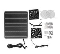 Solar Exhaust Fan IPX7 Monocrystalline 15W 12V Solar Panel Ventilation Fan Kit for Chicken Coop Pet House Greenhouse Efficient Cooling Dual Fan System
